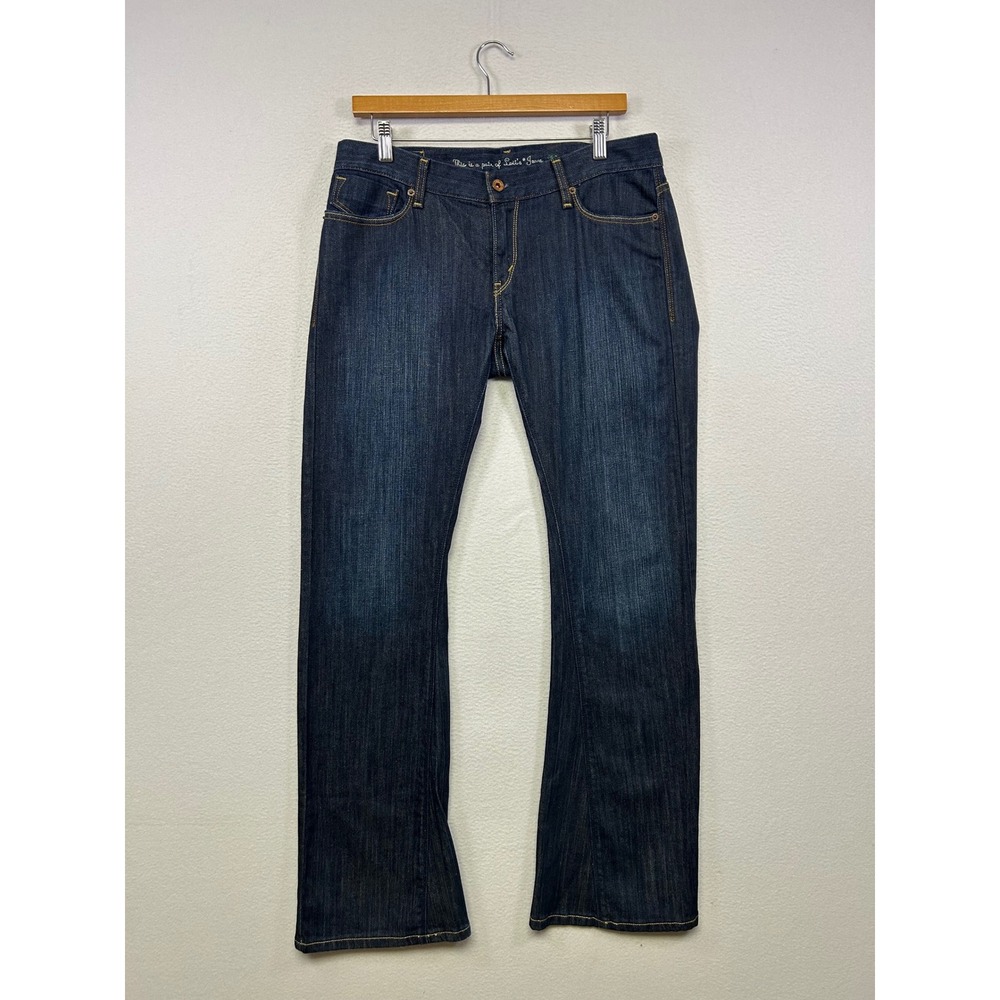 Sustainable Y2K Levi's Eco Womens 10M/30 Dark Wash Tilted Bootcut Jeans